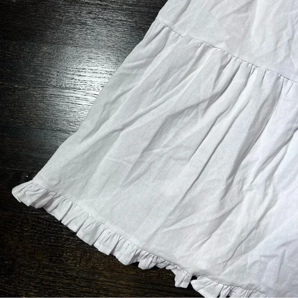 NWT* Pink Diamond White 100% Cotton Tiered Mini Dress Size 8 - Picture 6 of 16